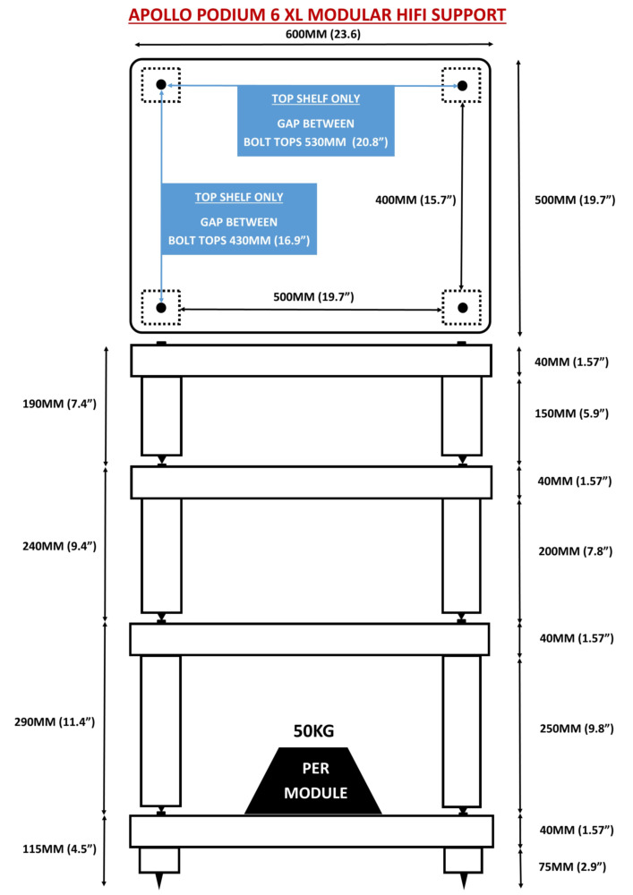Podium 6 XL dimensions