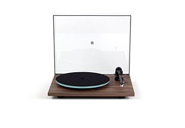 Rega Planar 2 in walnut with lid up