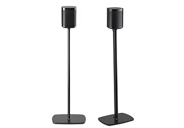 Flexson Floor Stand For Sonos One / Play:1 (Pair) - Black w/ Sonos One Black