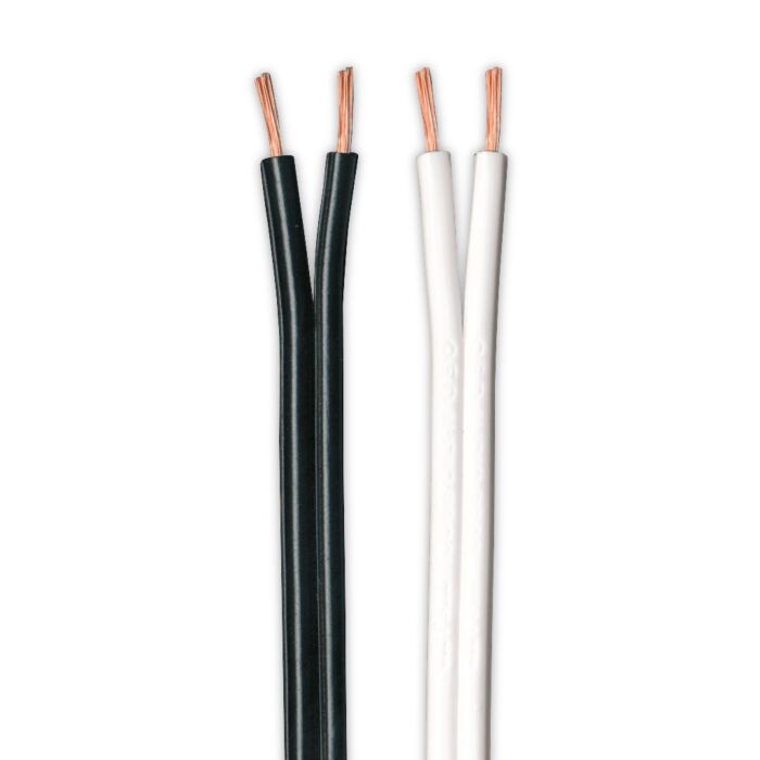 QED Classic 42 Strand Oxygen Free Copper 20 metres, Black Profile Speaker Cable for Hi-Fi and Home Cinema Installations OFC