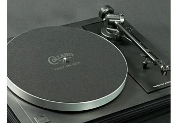 Collaro Precision Cloth Turntable Mat - Black with Linn tonearm