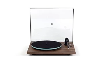Rega Planar 2 in walnut with lid up