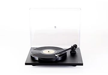 Rega Planar 1 - Matt Black with Lid up