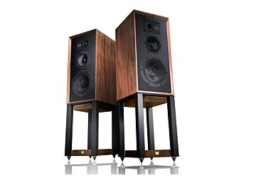 Wharfedale Super Linton Speakers - Walnut on stands