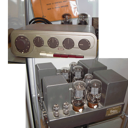 Classic QUAD 22 and II power amplifiers from the 1960's