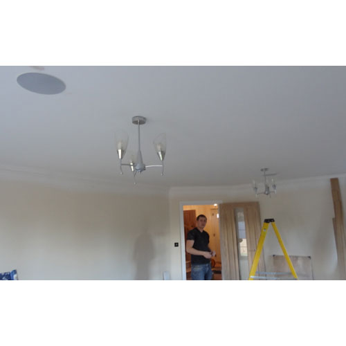 B&W CCM362 speakers installed in sitting room ceiling