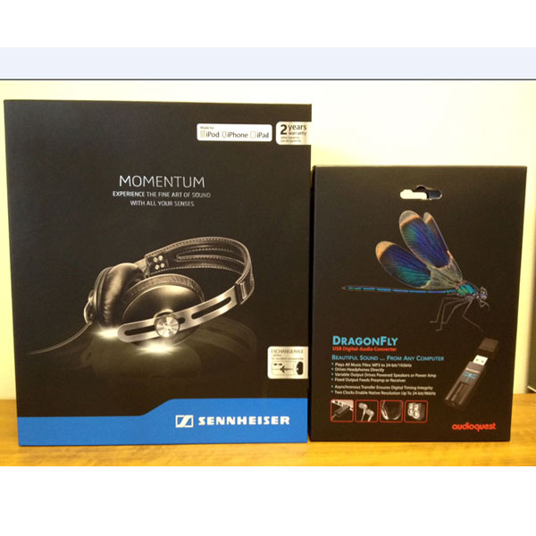 Packaging for Momentum headphones and Dragonfly DAC