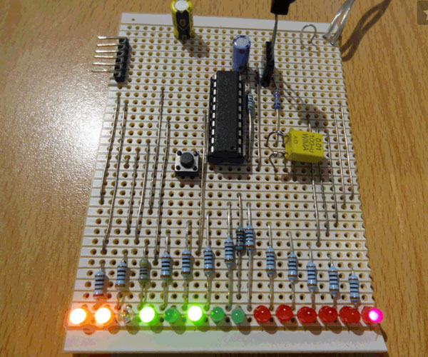 Prototype veroboard construction of the RC5 decoder