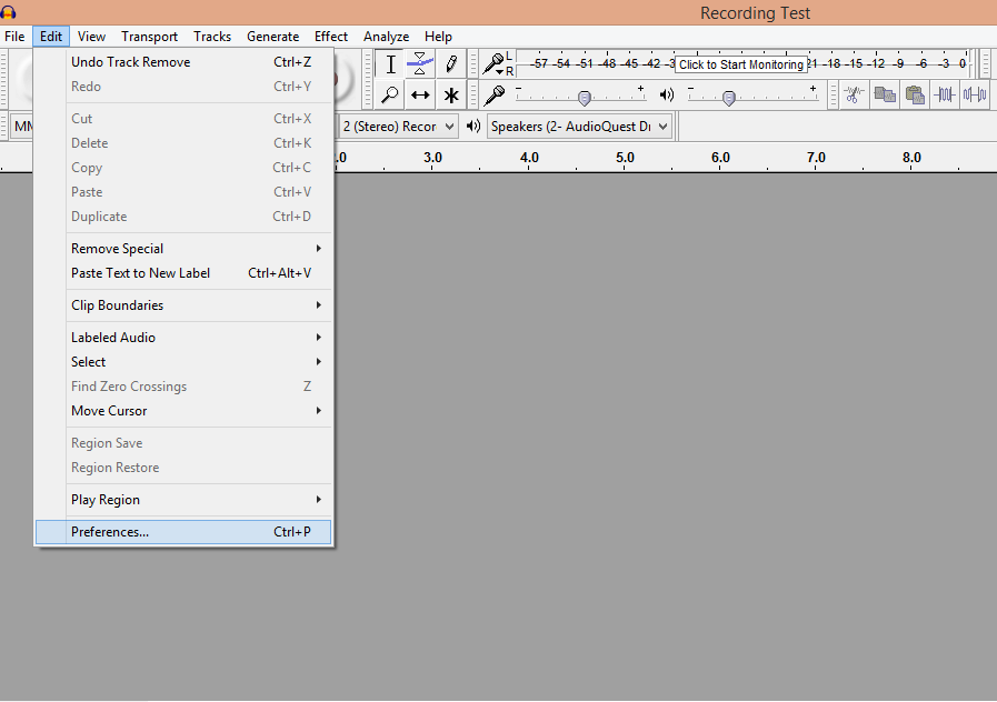 Edit Preferences Audacity